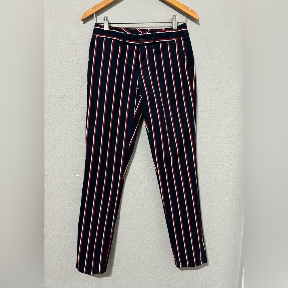 Tommy Hilfiger Slimming Technology Women Stripped Stretch Slim Chino Size 00‎